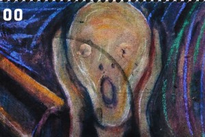 Famous painting the Scream by Munch on norwegian stamp